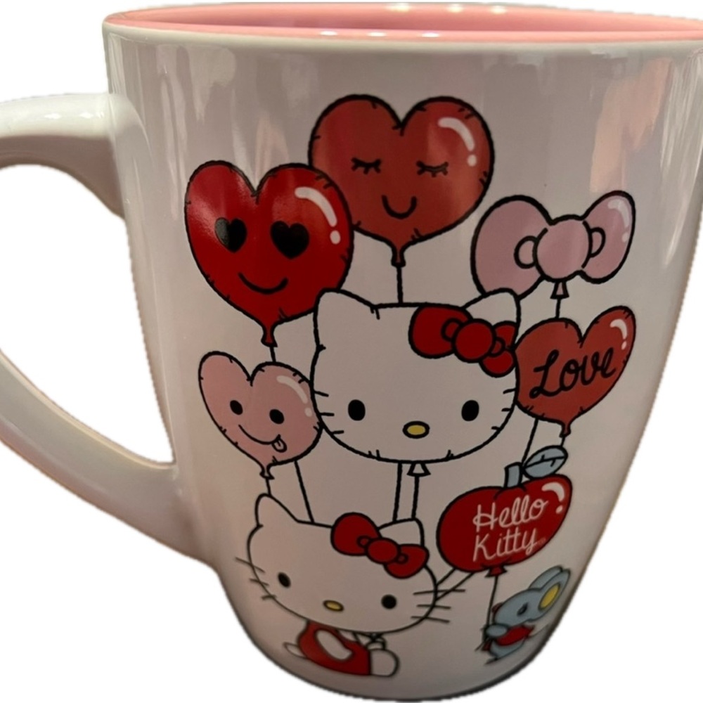 Hello Kitty Large Hearts, Balloons and Bows Coffee Mug